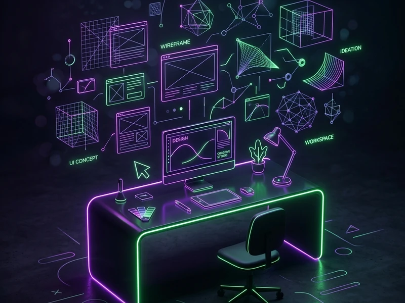 Creative workspace setup visual representation